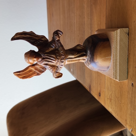 Other - Olive Wood Handcarved Angel from Bethlehem Signed by Art8st 5 7/8" EUC